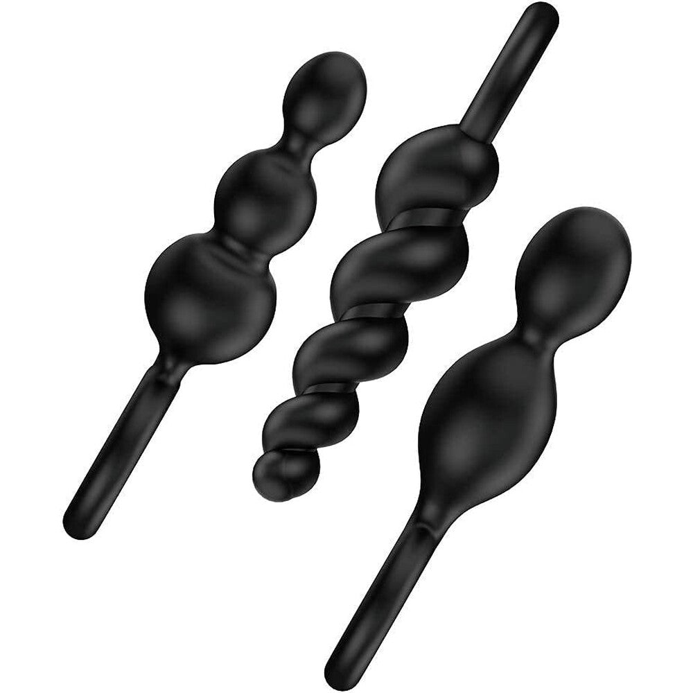 Satisfyer Booty Call Set Of 3 Black Anal Plugs - Peaches & Cream