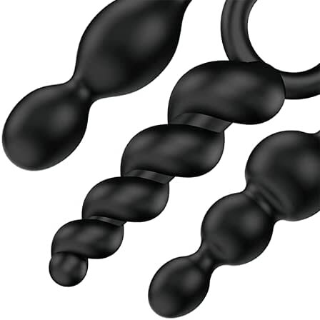 Satisfyer Booty Call Set Of 3 Black Anal Plugs - Peaches & Cream