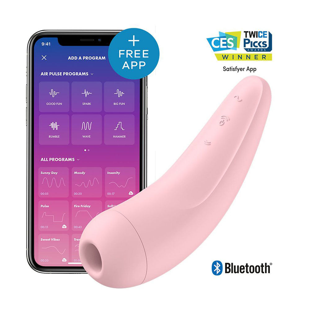 Satisfyer App Enabled Curvy 2 Plus Clitoral Massager Pink - Peaches & Cream