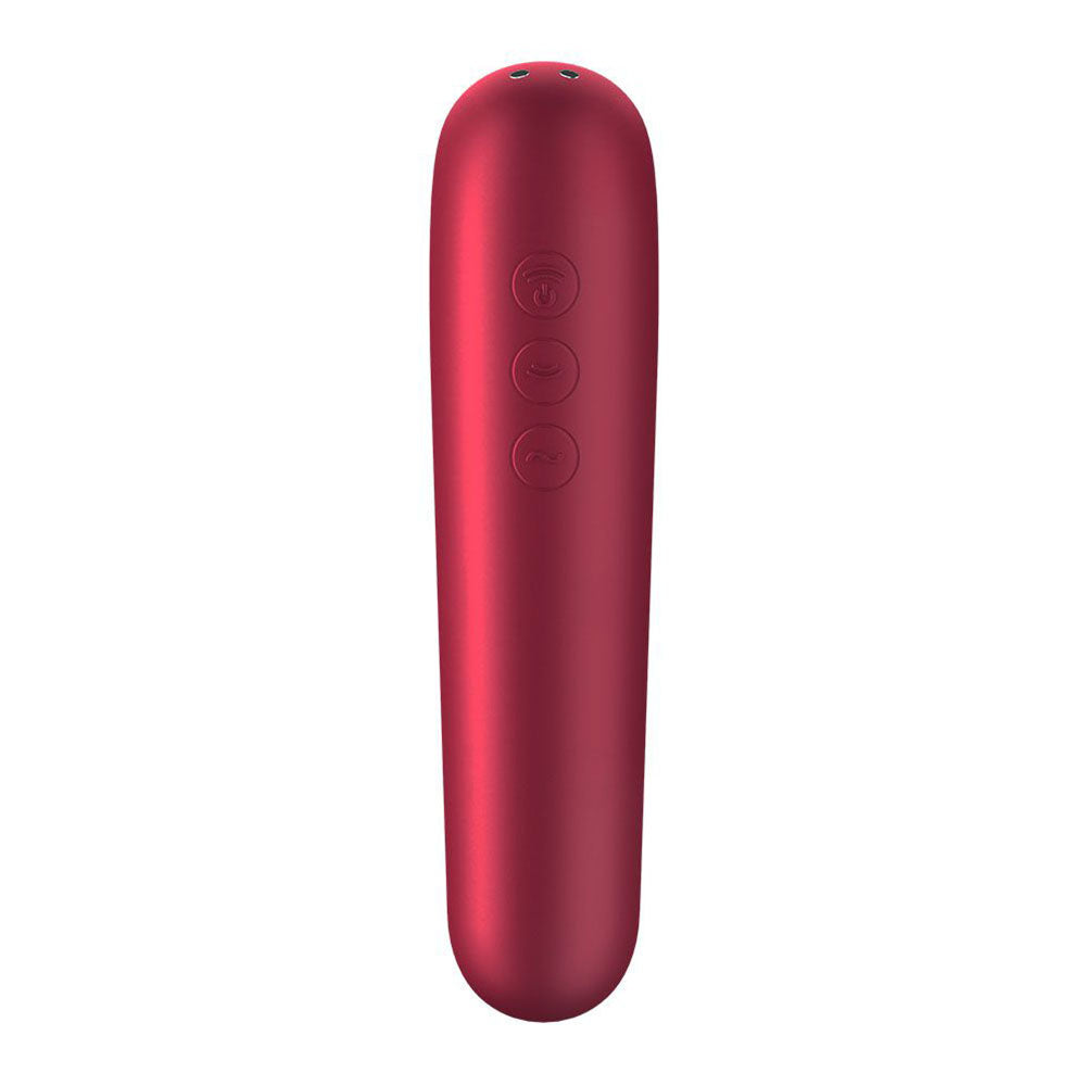 Satisfyer App Enabled Dual Love Clitoral Massager Red - Peaches & Cream