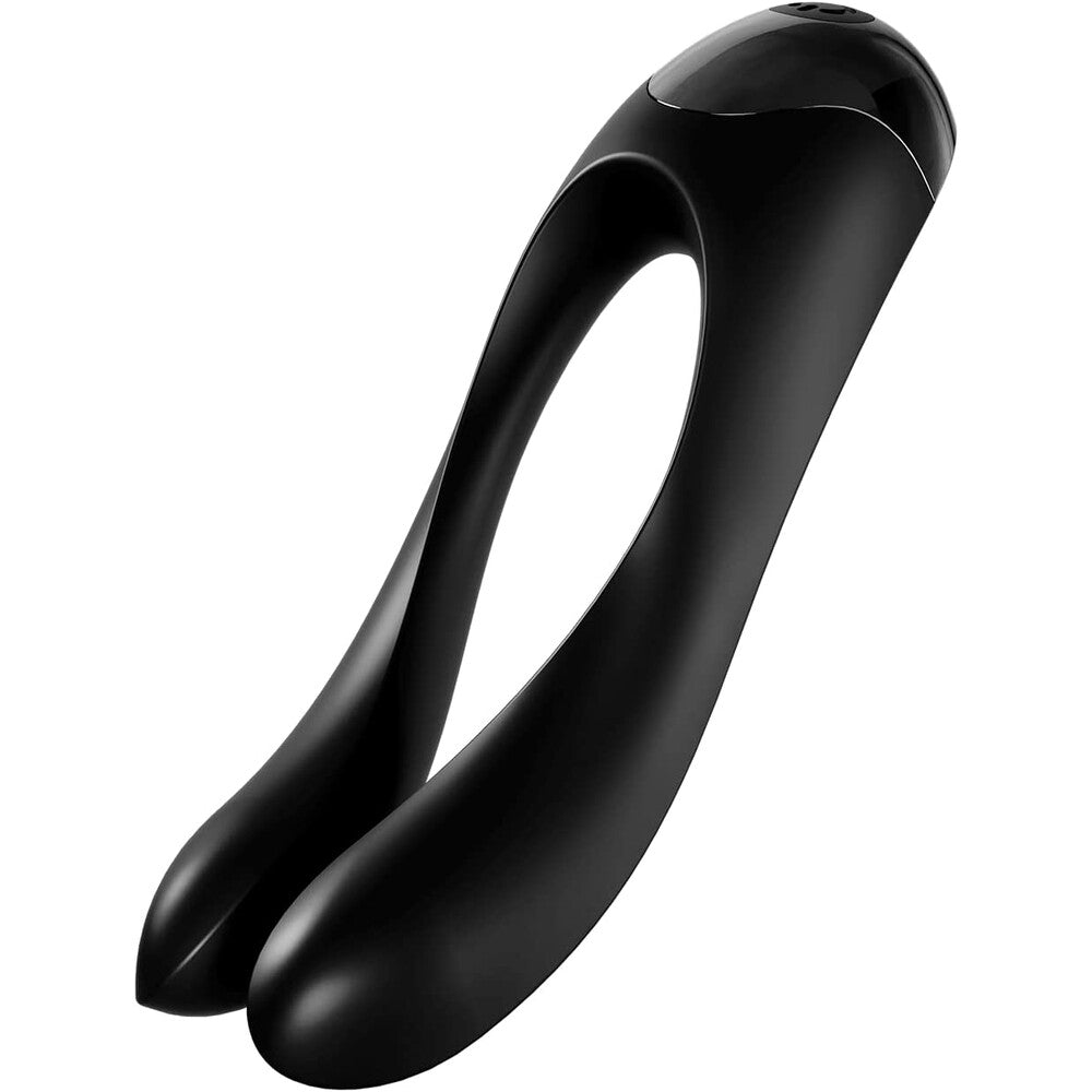 Satisfyer Candy Cane Finger Vibrator Black - Peaches & Cream