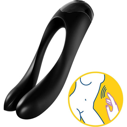 Satisfyer Candy Cane Finger Vibrator Black - Peaches & Cream