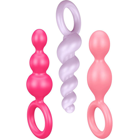 Satisfyer Booty Call Set Of 3 Multicolour Anal Plugs - Peaches & Cream