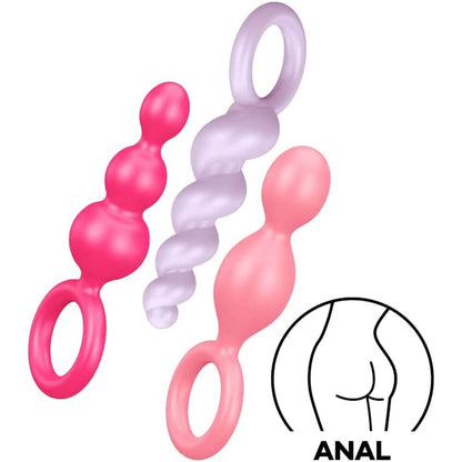 Satisfyer Booty Call Set Of 3 Multicolour Anal Plugs - Peaches & Cream