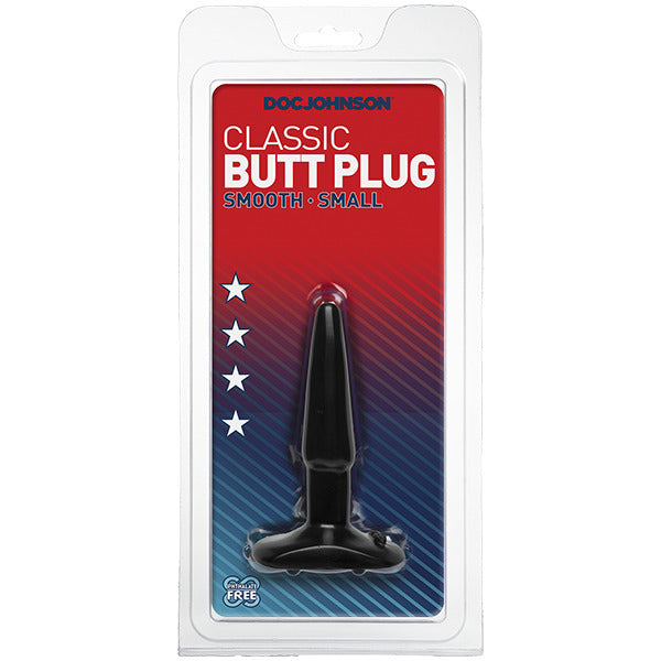 Classic Smooth Butt Plug Small Black - Peaches & Cream