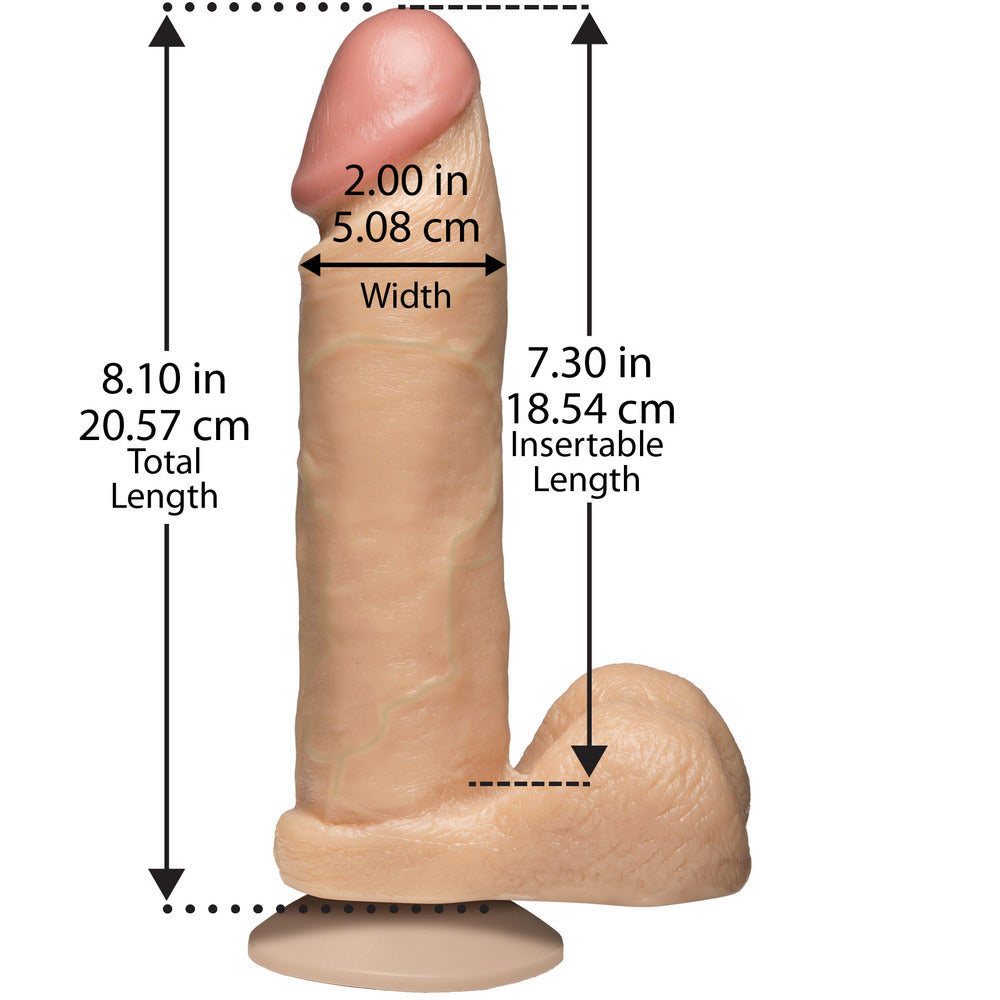 The Realistic Cock 8 Inch Dildo Flesh Pink - Peaches & Cream