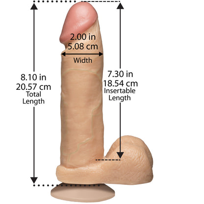 The Realistic Cock 8 Inch Dildo Flesh Pink - Peaches & Cream