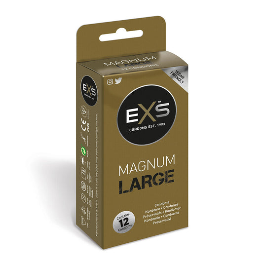 EXS Magnum Large Condoms 12 Pack - Peaches & Cream