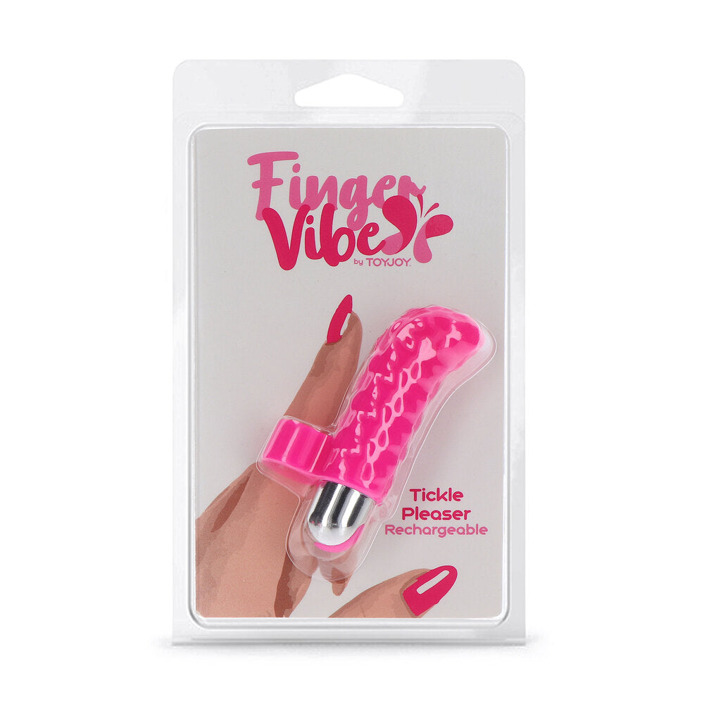 ToyJoy Tickle Pleaser Rechargeable Finger Vibe - Peaches & Cream