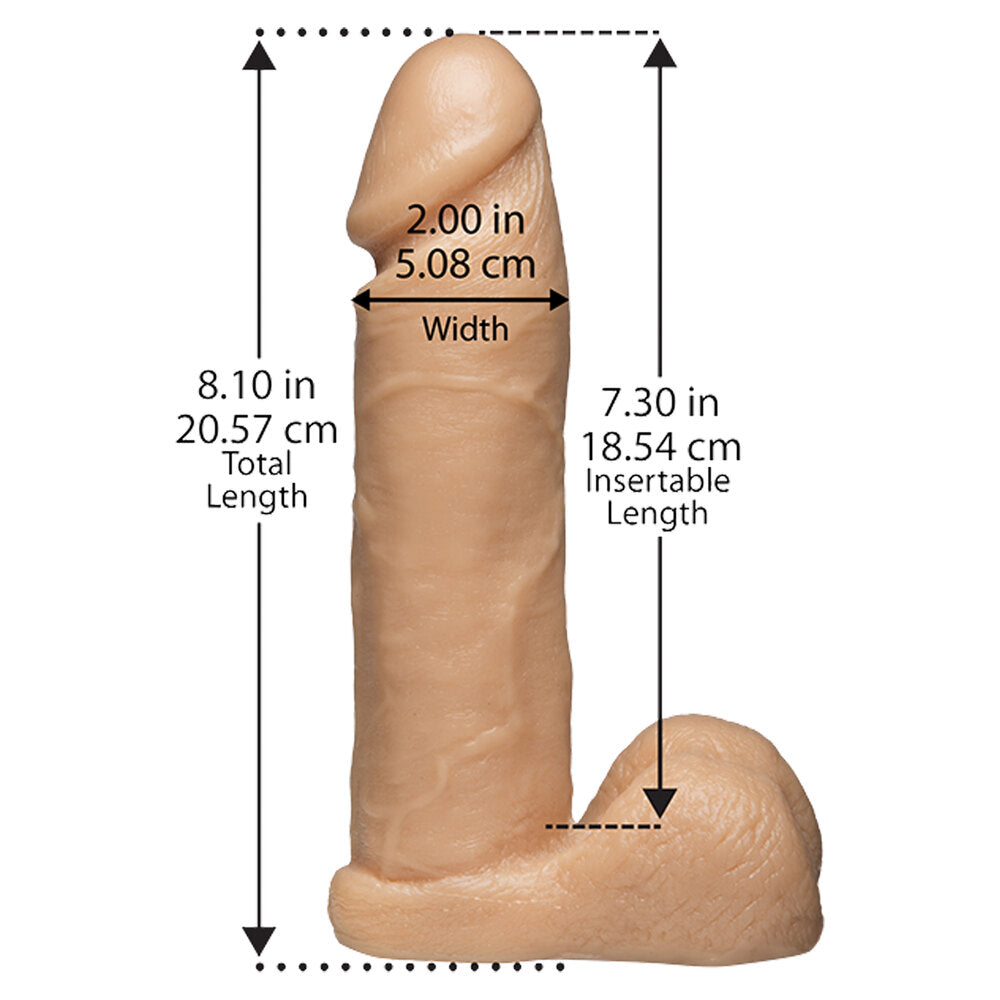 VacULock 8 Inch Realistic Cock Attachment Flesh Pink - Peaches & Cream