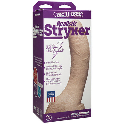 VacULock Jeff Stryker Realistic Dildo Attachment - Peaches & Cream