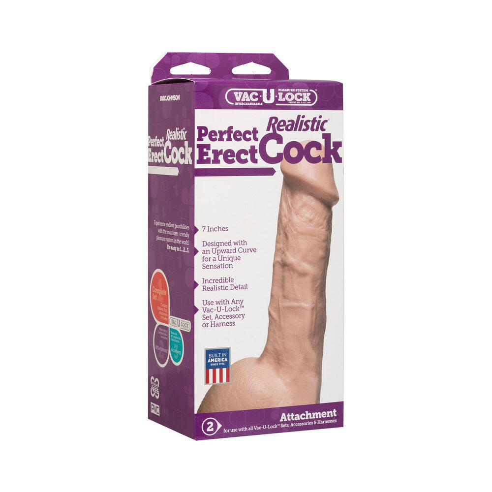 VacULock 7 Inch Perfect Erect Cock Attachment Flesh Pink - Peaches & Cream