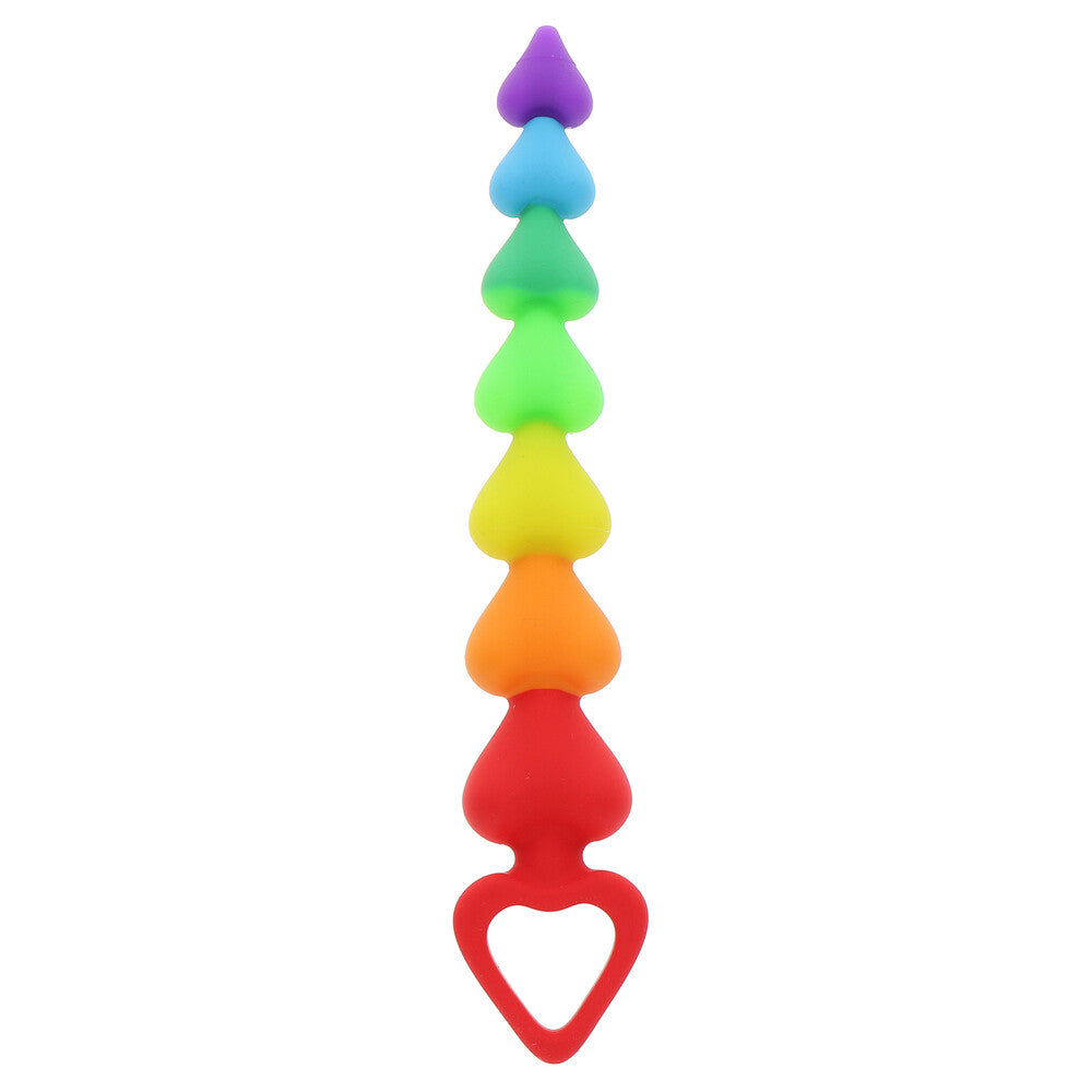 ToyJoy Rainbow Heart Anal Beads - Peaches & Cream