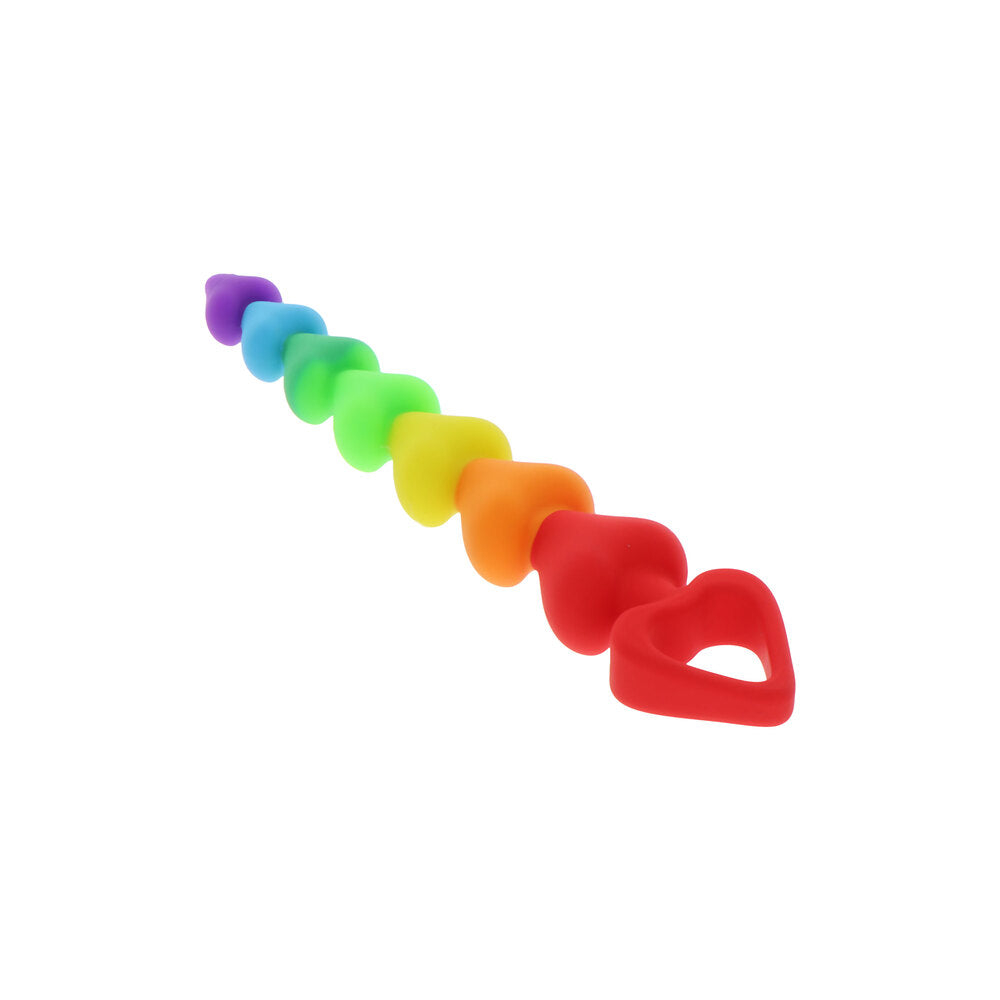 ToyJoy Rainbow Heart Anal Beads - Peaches & Cream