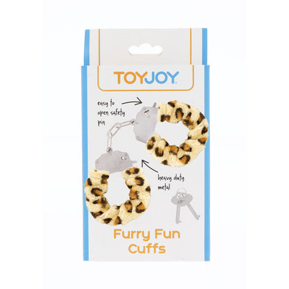 ToyJoy Furry Fun Wrist Cuffs Leopard - Peaches & Cream