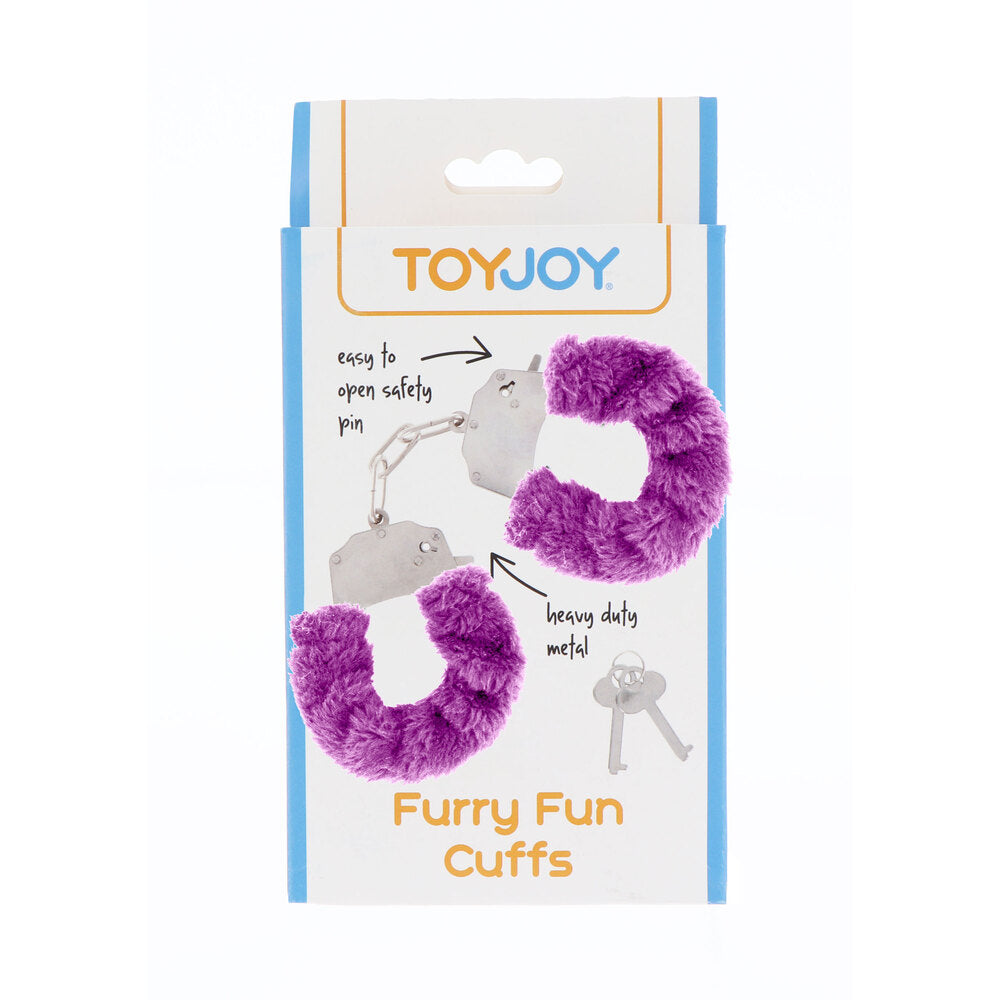 ToyJoy Furry Fun Wrist Cuffs Purple - Peaches & Cream