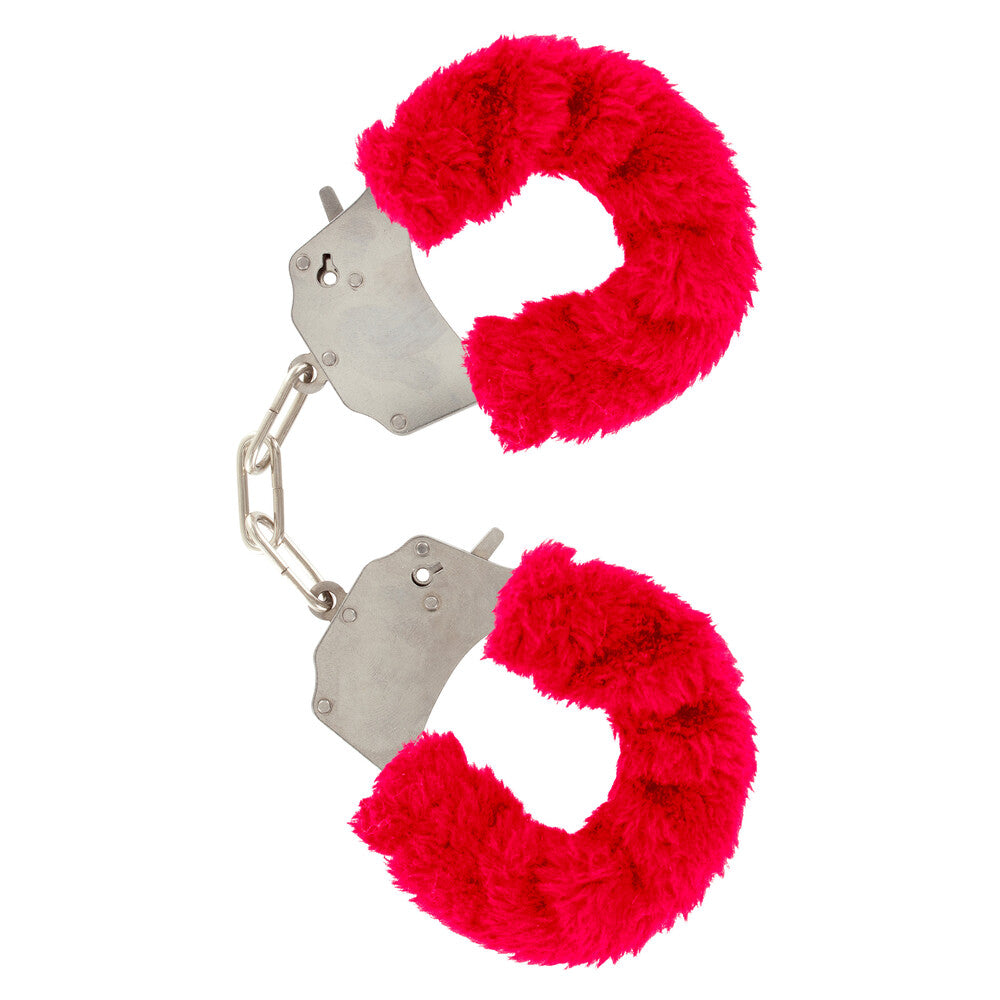 ToyJoy Furry Fun Wrist Cuffs Red - Peaches & Cream