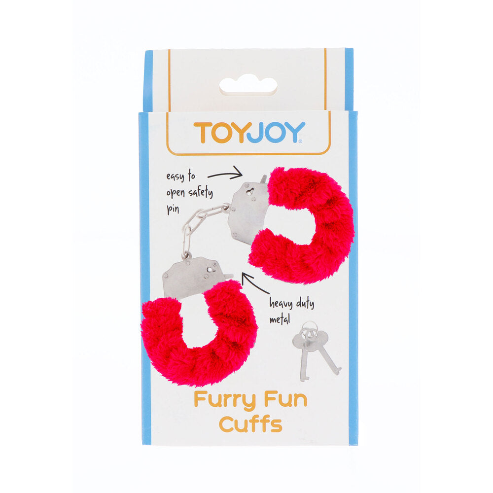 ToyJoy Furry Fun Wrist Cuffs Red - Peaches & Cream