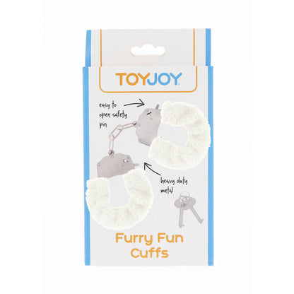 ToyJoy Furry Fun Wrist Cuffs White - Peaches & Cream