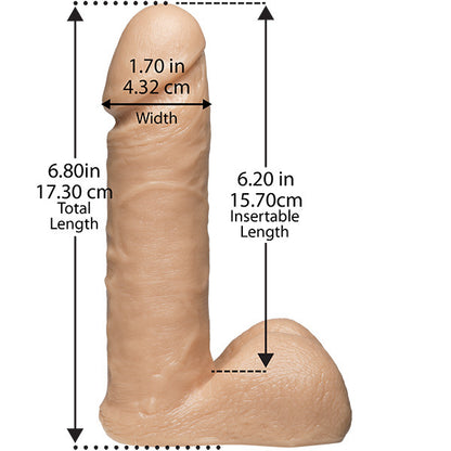 VacULock 7 Inch Realistic Cock With Ultra Harness - Peaches & Cream