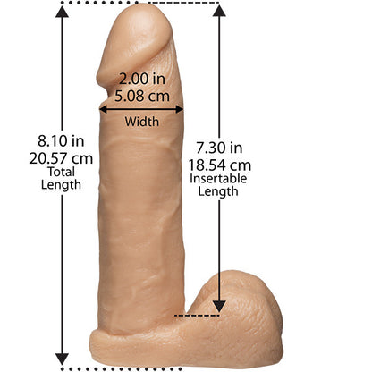 VacULock 8 Inch Realistic Cock With Ultra Harness - Peaches & Cream