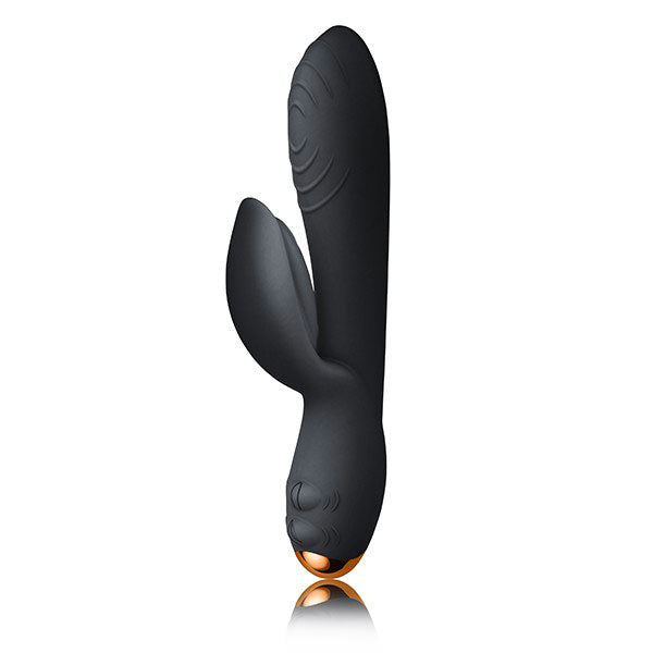 Rocks Off Everygirl Black Rechargeable Rabbit Vibrator - Peaches & Cream