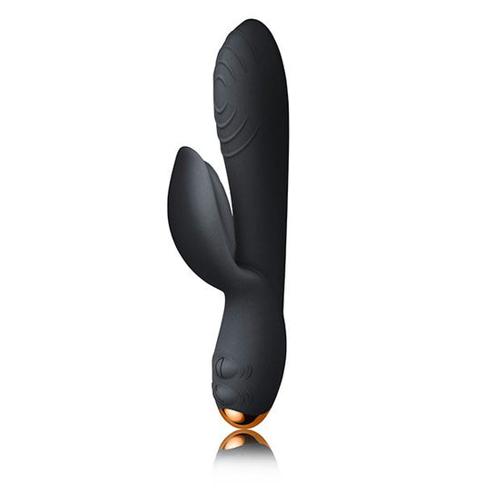 Rocks Off Everygirl Black Rechargeable Rabbit Vibrator - Peaches & Cream