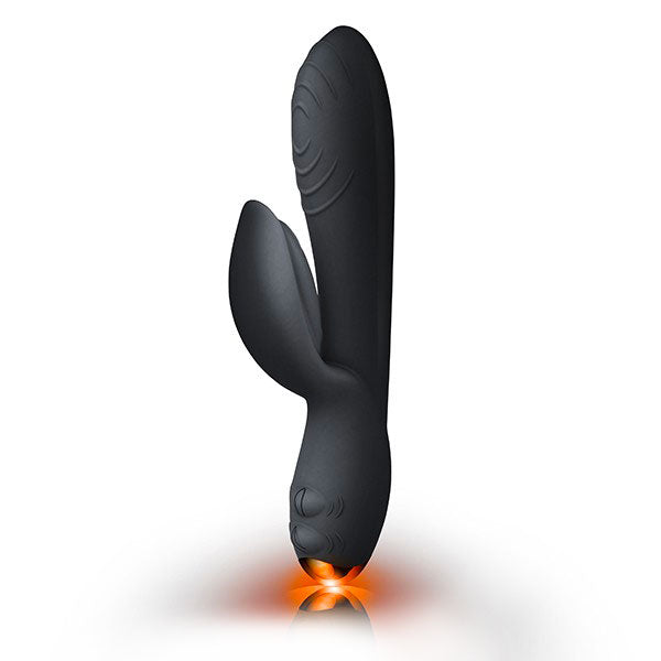 Rocks Off Everygirl Black Rechargeable Rabbit Vibrator - Peaches & Cream