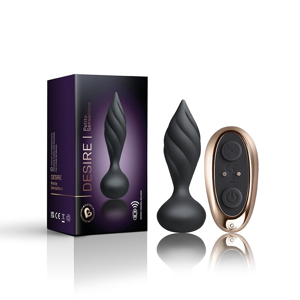 Rocks Off Petite Sensations Desire Butt Plug Black - Peaches & Cream