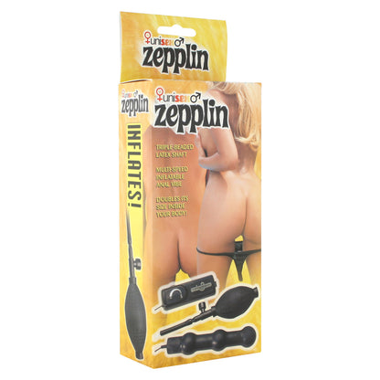 Zepplin Unisex Inflatable Vibrating Anal Wand Black - Peaches & Cream