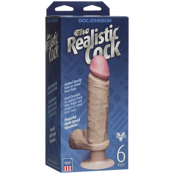 The Realistic Cock 6 Inch Vibrating Dildo Flesh Pink - Peaches & Cream