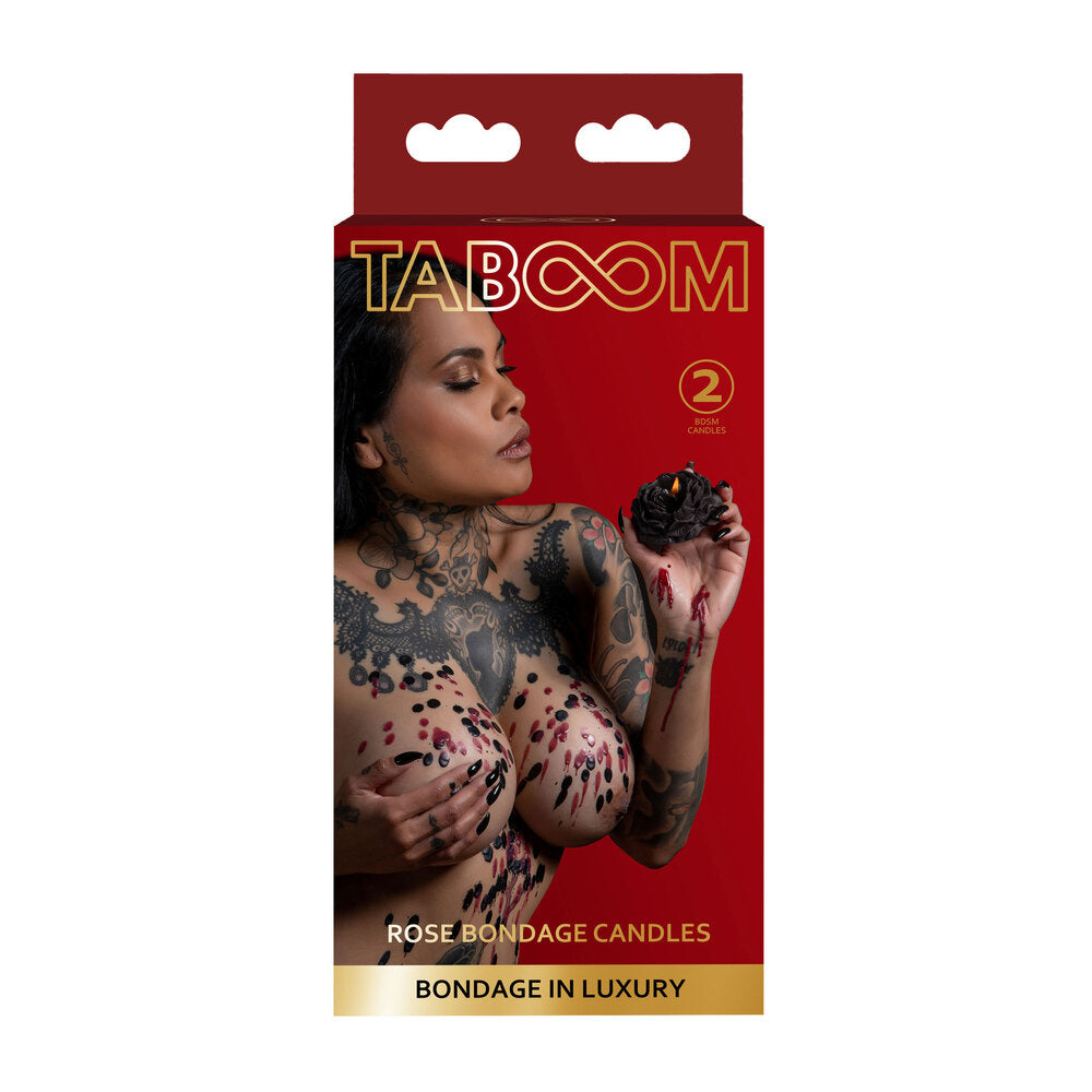 Taboom 2 Rose Bondage Candles - Peaches & Cream