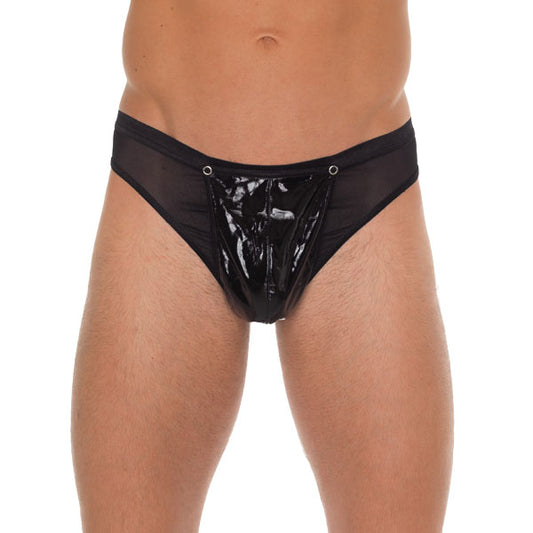 Mens Black GString With PVC Pouch - Peaches & Cream