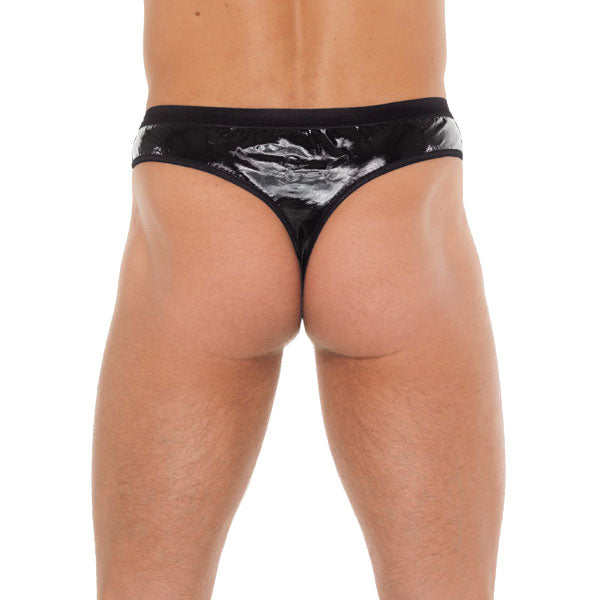 Mens Black GString With PVC Pouch - Peaches & Cream