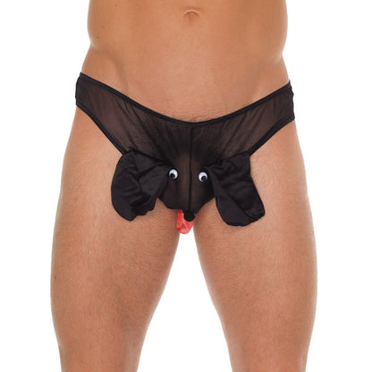 Mens Black Animal Pouch - Peaches & Cream