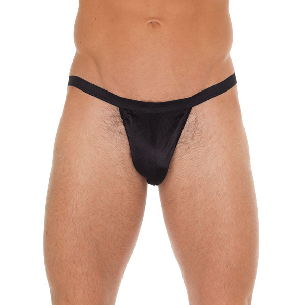 Mens Black GString With Black Pouch - Peaches & Cream