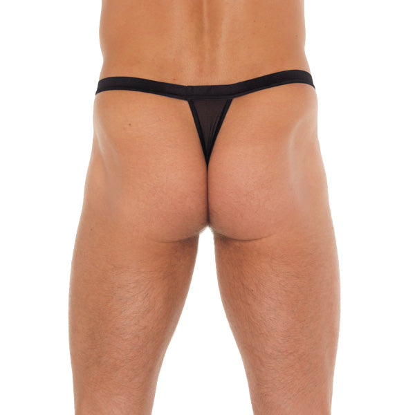 Mens Black GString With Red Pouch - Peaches & Cream