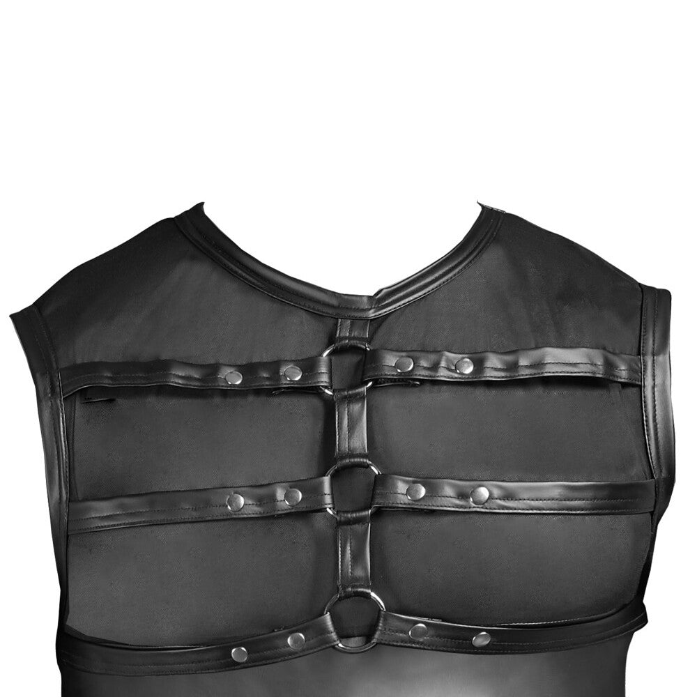 NEK Matte Look Shirt With Chest Harness Black - Peaches & Cream