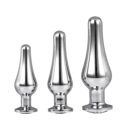 Gleaming Butt Plug Set Silver - Peaches & Cream