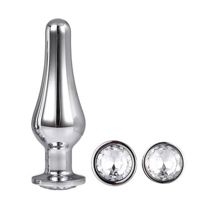 Gleaming Butt Plug Set Silver - Peaches & Cream