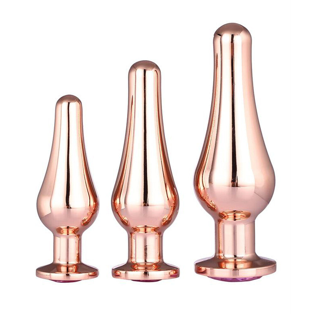 Gleaming Butt Plug Set Rose Gold - Peaches & Cream