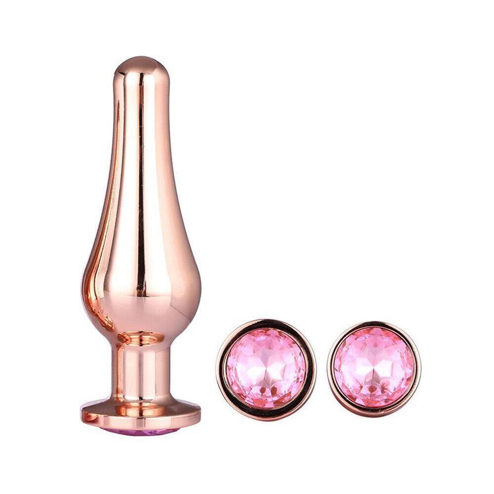 Gleaming Butt Plug Set Rose Gold - Peaches & Cream