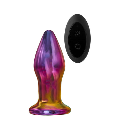 Glamour Glass Remote Control Butt Plug - Peaches & Cream