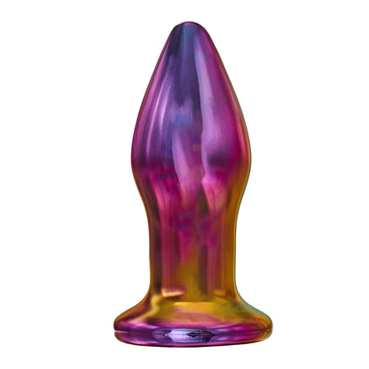 Glamour Glass Remote Control Butt Plug - Peaches & Cream