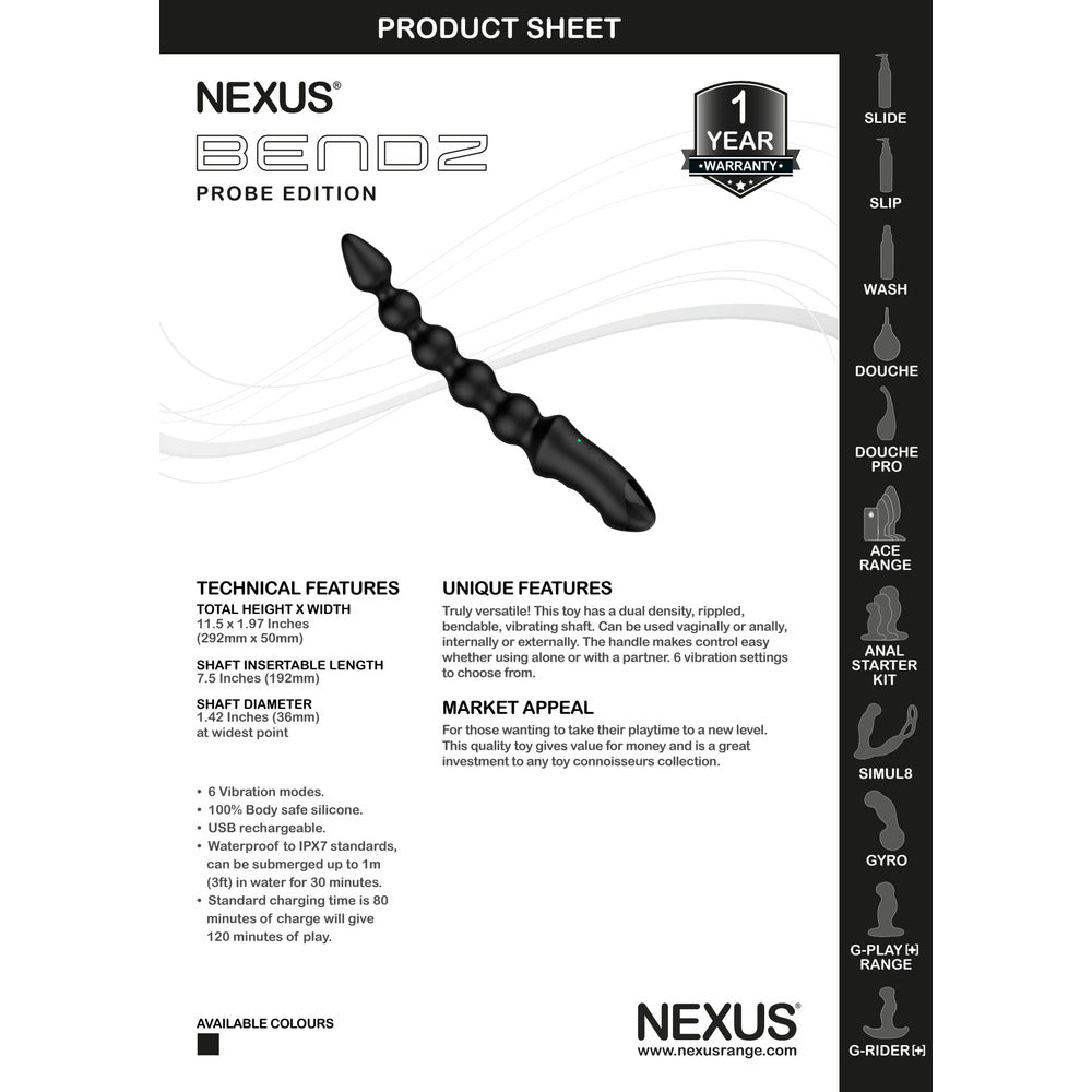 Nexus Bendz Vibrating Anal Probe - Peaches & Cream