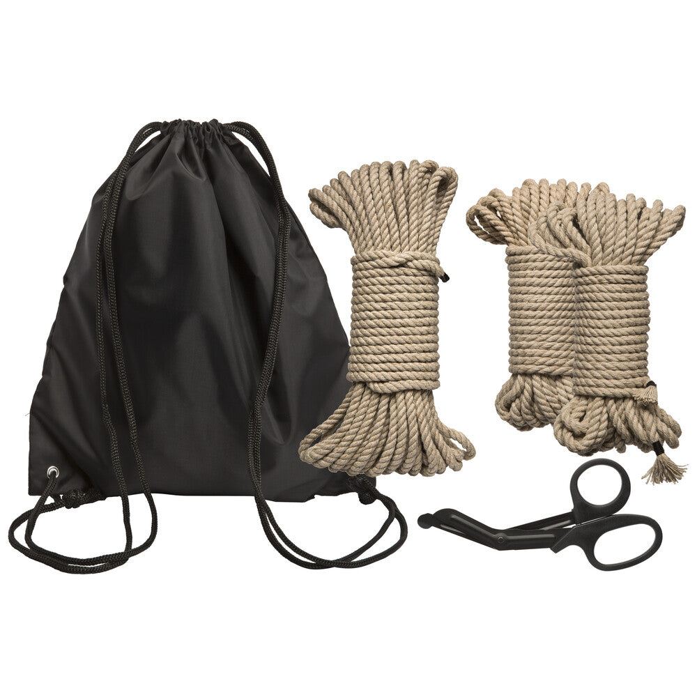 Kink Bind And Tie Initiation 5 Piece Hemp Rope Kit - Peaches & Cream