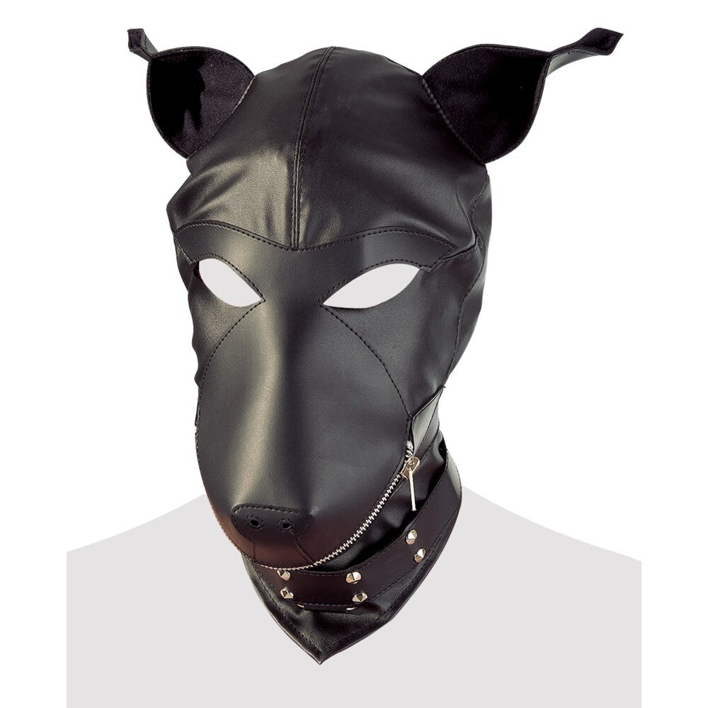 Imitation Leather Dog Mask - Peaches & Cream