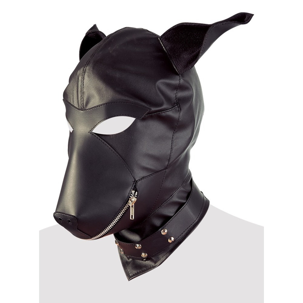 Imitation Leather Dog Mask - Peaches & Cream