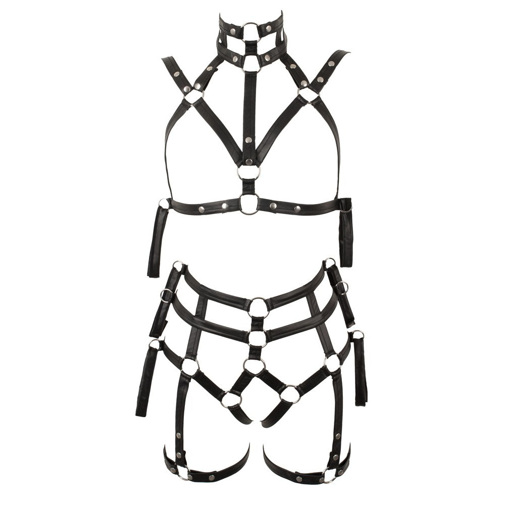 2 Piece Matt Look Bondage Set - Peaches & Cream