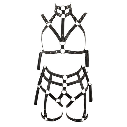 2 Piece Matt Look Bondage Set - Peaches & Cream